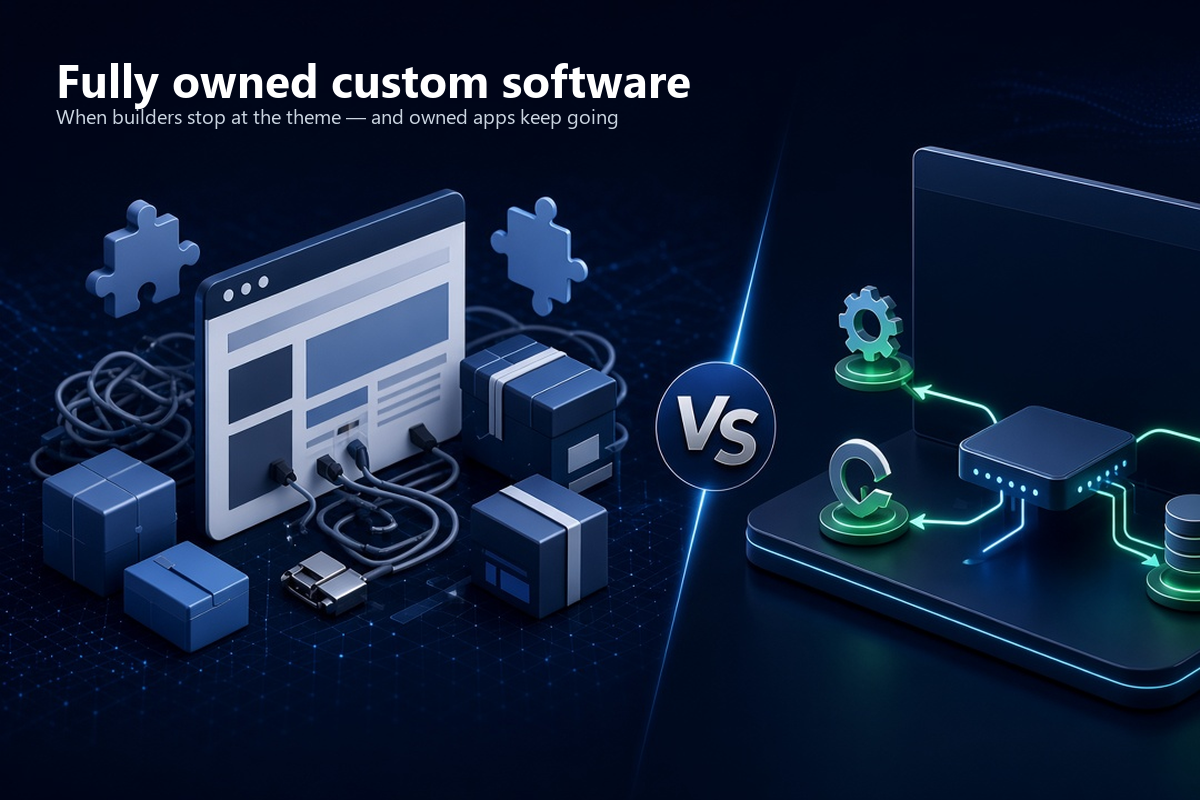 Fully owned custom application versus website builders and templates